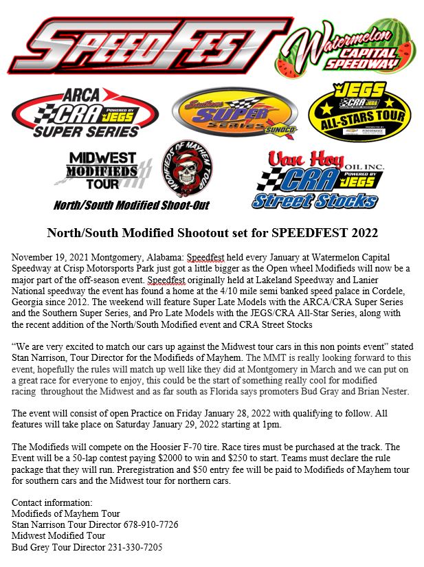 SPEEDFEST 2022 Info and Entry Form